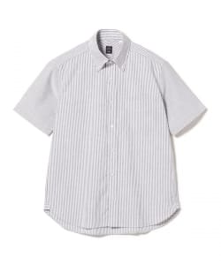 BEAMS F / COOLMAX(R)  男裝 牛津 直條紋 扣領 短袖 襯衫