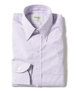 【別注】Drake’s / コットン オルタネイトストライプ レギュラーカラーシャツ