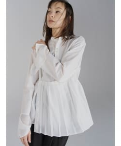 RBS / 女裝 百褶 兩層 立領 襯衫