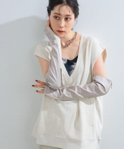 Ray BEAMS / 女裝 合成皮革 羅紋 拼接 袖套