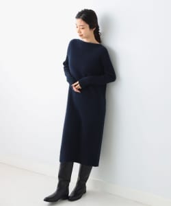 Demi-Luxe BEAMS / 女裝 船領 羊毛 洋裝