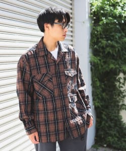B:MING by BEAMS / 男裝 多臂花式織 格紋 標準領 襯衫