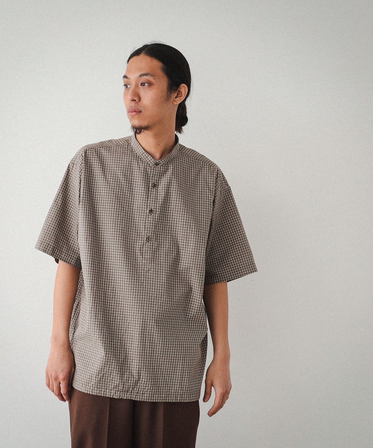 チェック プルオーバー イージー シャツ シャツ・ブラウス MEN BEIGE XL チェック プルオーバー イージー シャツ シャツ・ブラウス MEN BEIGE XL