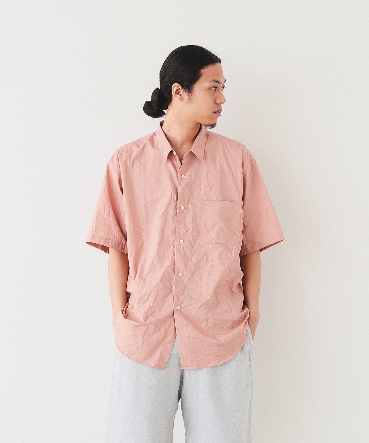 イージーフィット ブロード ミニレギュラーカラーシャツ シャツ・ブラウス MEN DUSTY PINK L イージーフィット ブロード ミニレギュラーカラーシャツ シャツ・ブラウス MEN DUSTY PINK L