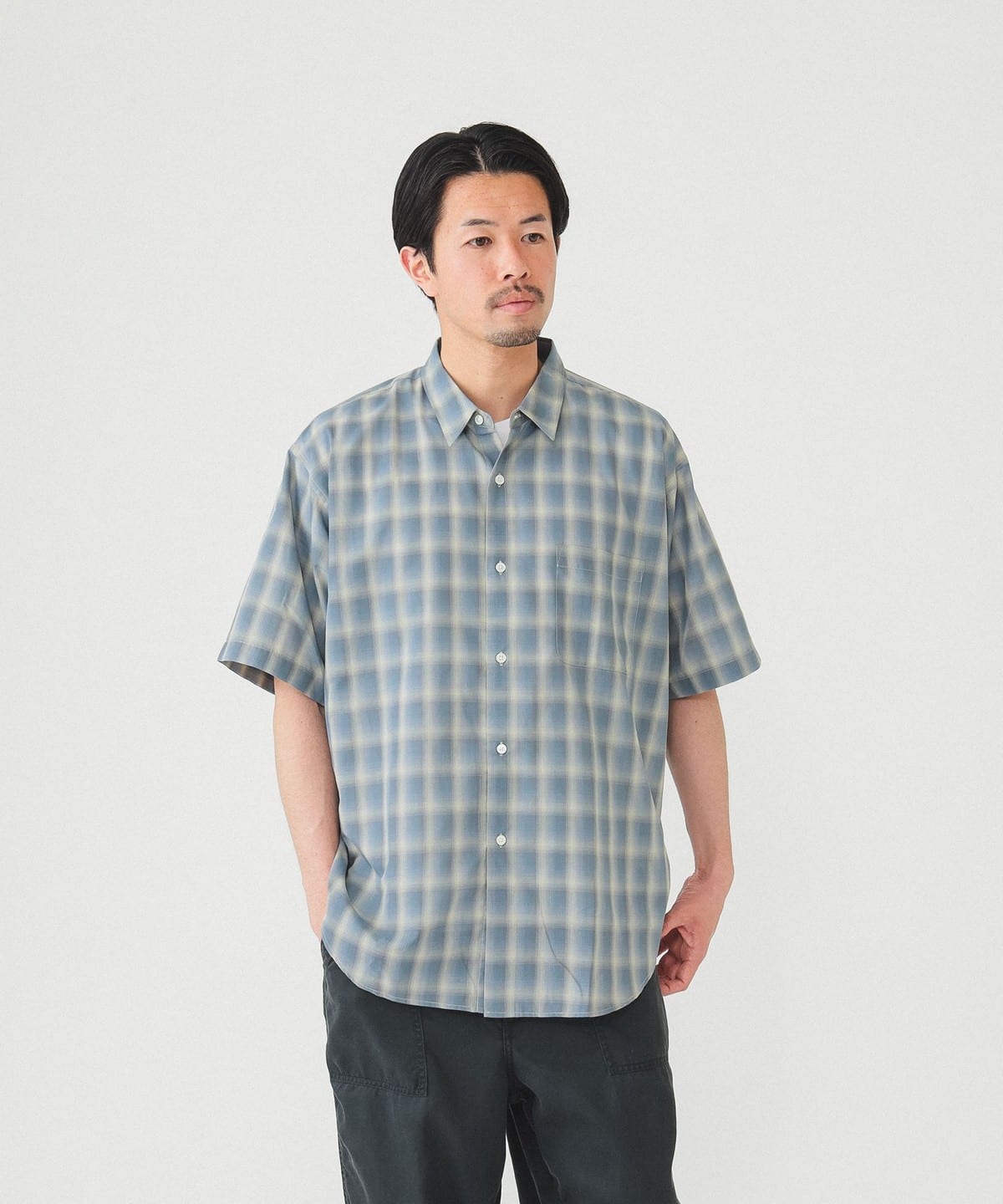 BEAMS 19SS オンブレチェックカーディガンシャツ M 定価11,550円
