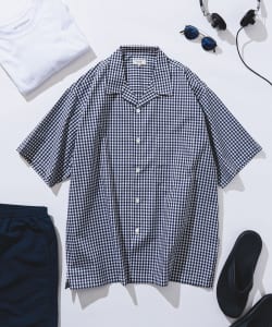 ▲BEAMS / ルーズフィット ギンガムチェック オープンカラー シャツ