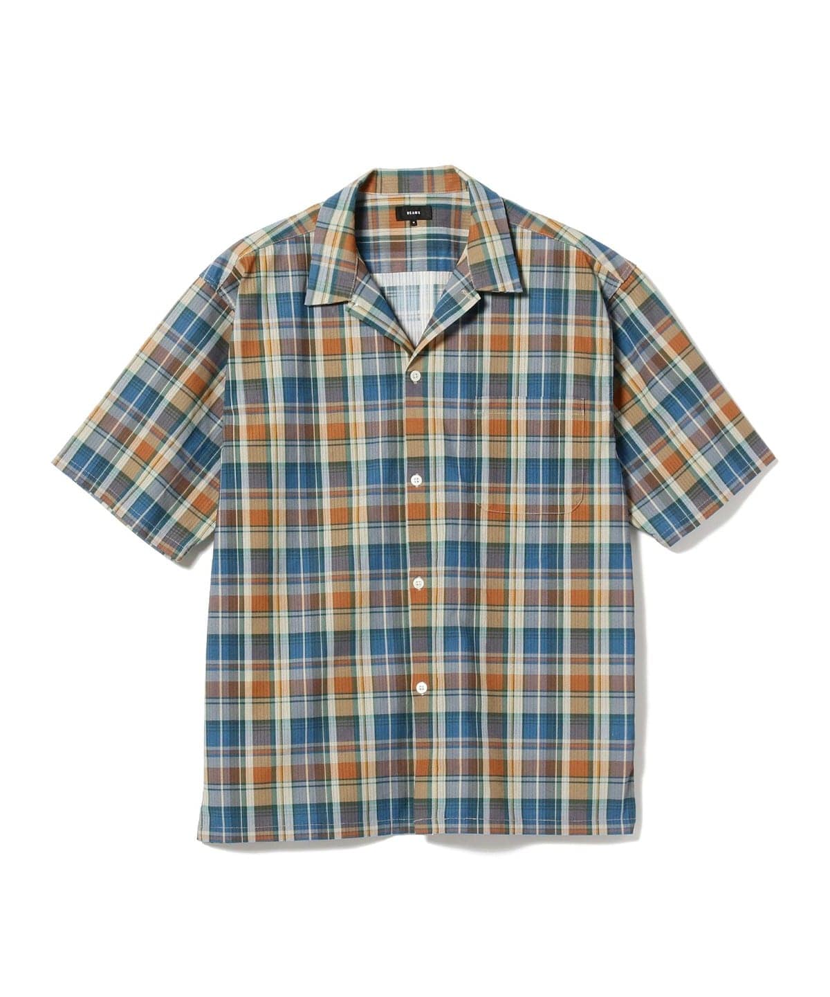 BEAMS（ビームス）ルーズフィット チェック オープンカラーシャツ