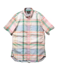 ▲BEAMS PLUS / ビッグチェック ボタンダウン 半袖シャツ