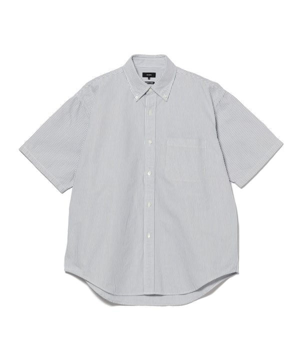 BEAMS（ビームス）ワイドフィット 5分袖 ボタンダウンシャツ