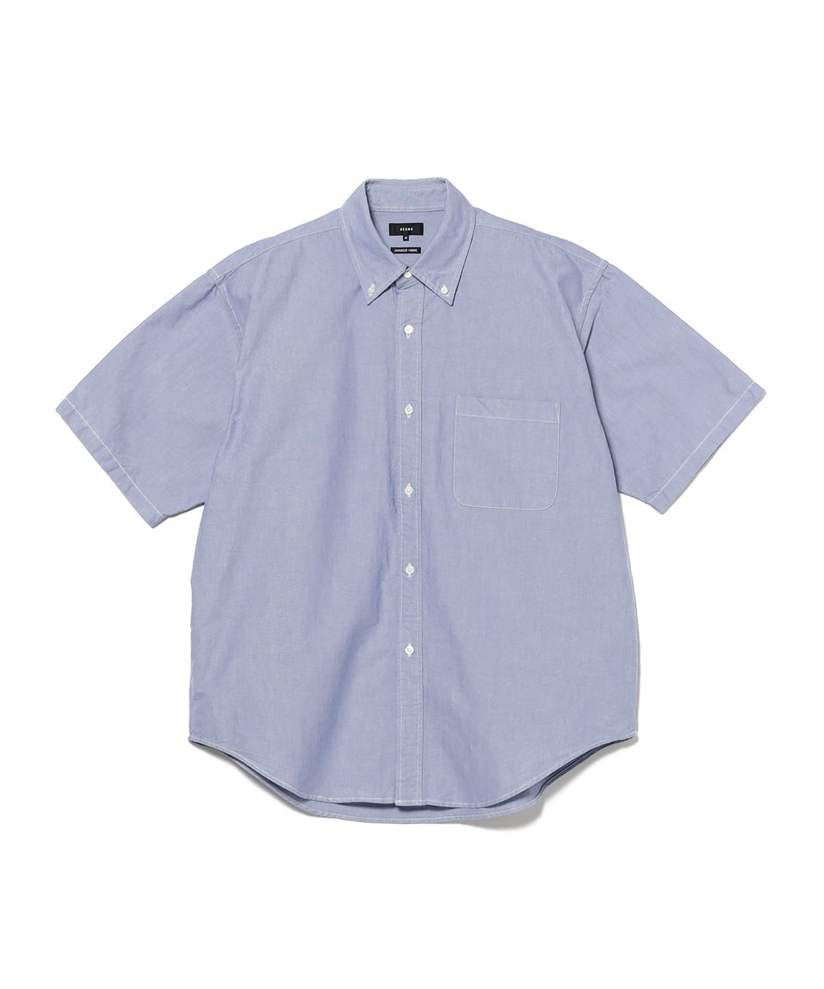 ワイドフィット 5分袖 ボタンダウンシャツ シャツ・ブラウス MEN BLUE L ワイドフィット 5分袖 ボタンダウンシャツ シャツ・ブラウス MEN BLUE L