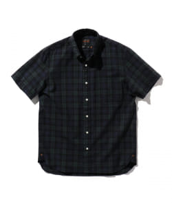 ▲BEAMS PLUS / インディゴブラックウォッチ ショートスリーブ ボタンダウン シャツ