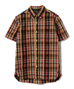 ▲BEAMS PLUS / COOLMAX(R) サッカーチェック ショートスリーブシャツ