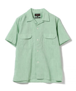 ▲BEAMS PLUS / オープンカラー コットンリネン ショートスリーブシャツ