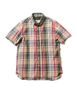 ▲BEAMS PLUS / ショートスリーブ マドラスチェック ボタンダウンシャツ