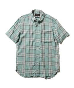 ▲BEAMS PLUS / チェック ツイル 半袖 ボタンダウンシャツ