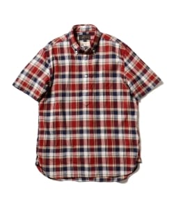 ▲【WEB限定】BEAMS PLUS / プルオーバー ショートスリーブ マドラスチェック BDシャツ