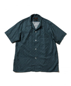 ▲BEAMS PLUS / ジオメトリック柄 オープン ボタンダウンシャツ