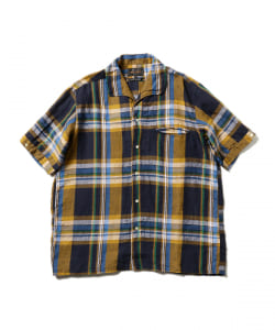 ▲BEAMS PLUS / ビッグチェック イタリアンカラー ショートスリーブ シャツ