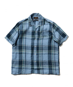 ▲BEAMS PLUS / ビッグチェック イタリアンカラー ショートスリーブ シャツ