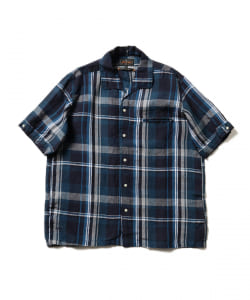 ▲BEAMS PLUS / ビッグチェック イタリアンカラー ショートスリーブ シャツ