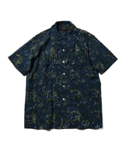 ▲BEAMS PLUS / バティック柄 オープンカラー 半袖 シャツ②