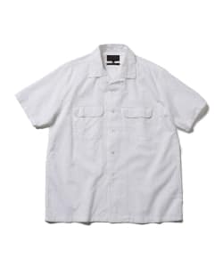 ▲BEAMS PLUS / コットンリネン オープンカラー ショートスリーブ シャツ