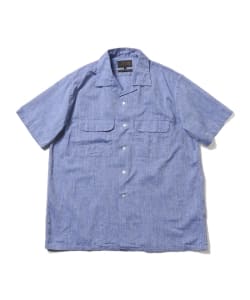 ▲BEAMS PLUS / コットンリネン オープンカラー ショートスリーブ シャツ