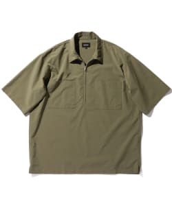 ▲BEAMS / SOLOTEX(R) シアサッカー ハーフジップ シャツ