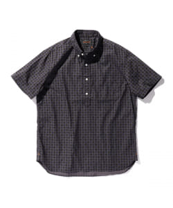 ▲BEAMS PLUS / バティックプリント 半袖 プルオーバー ボタンダウン