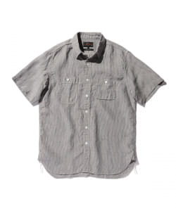 ▲BEAMS PLUS / リネン ワーク ショートスリーブ シャツ