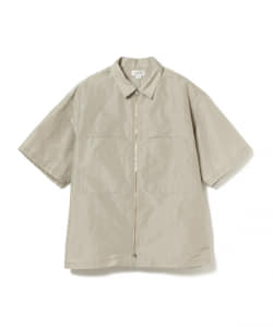 tone / シャイニー ジップアップ シャツ