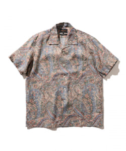 ▲BEAMS PLUS / リネン ペイズリー オープンカラー ショートスリーブ シャツ