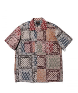 BEAMS PLUS /  ブロックプリント  ショートスリーブ オープンカラー シャツ