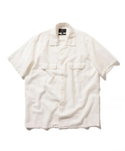 BEAMS PLUS / コットンリネンキャンバス オープンカラーシャツ