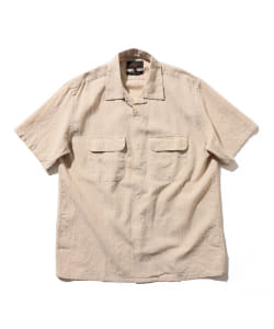 BEAMS PLUS / コットンリネンキャンバス オープンカラーシャツ