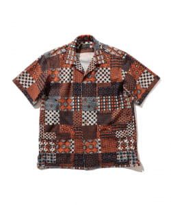 ▲BEAMS PLUS / シアサッカープリント ビーチシャツ