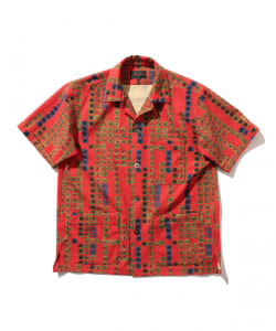 ▲BEAMS PLUS / シアサッカープリント ビーチシャツ