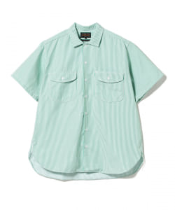 ▲BEAMS PLUS / ストライプ ショートスリーブ ワークシャツ