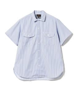 ▲BEAMS PLUS / ストライプ ショートスリーブ ワークシャツ