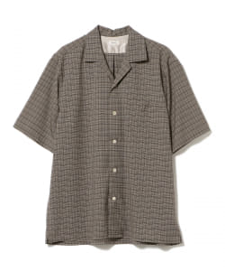 ▲Scye / Wool Cheak Camp Collar Shirt