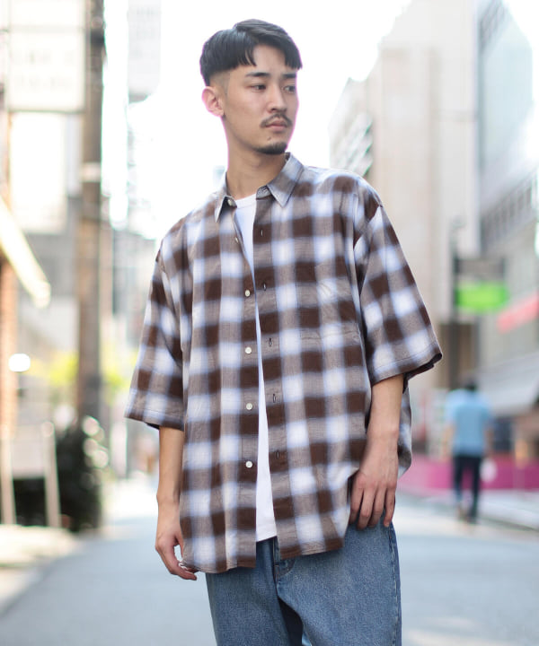 全国 SSZ オンブレチェックシャツ イエロー Mサイズ skate - kocomo.jp