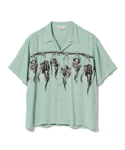 ▲STAR OF HOLLYWOOD / Hopsack Rayon Open Shirt “SHRUNKEN HEAD”