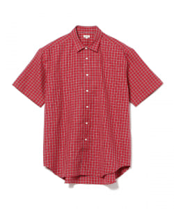 ▲Scye /  Check Cotton Linen Blend Shirt