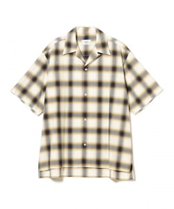 ▲URU / Cotton Modal Open Collar Short Sleeve Shirts