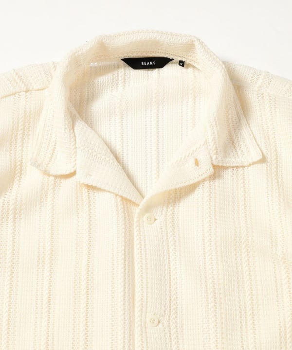BEAMS（ビームス）メッシュ オープンカラーシャツ（シャツ