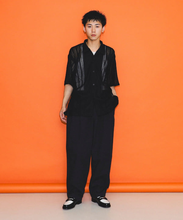 BEAMS（ビームス）メッシュ オープンカラーシャツ（シャツ