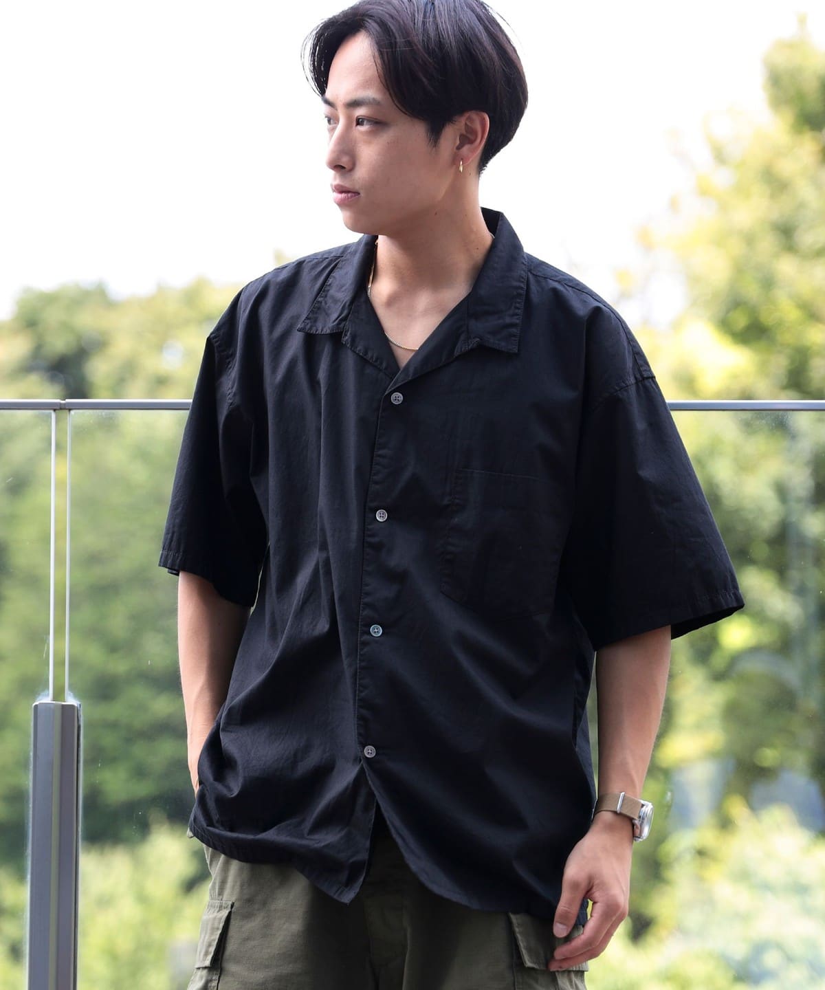 BAL (バル) バランス 日本製 オープン 開襟 シャツ メンズ BEAMS（ビームス）ベーシック オープンカラー シャツ（シャツ