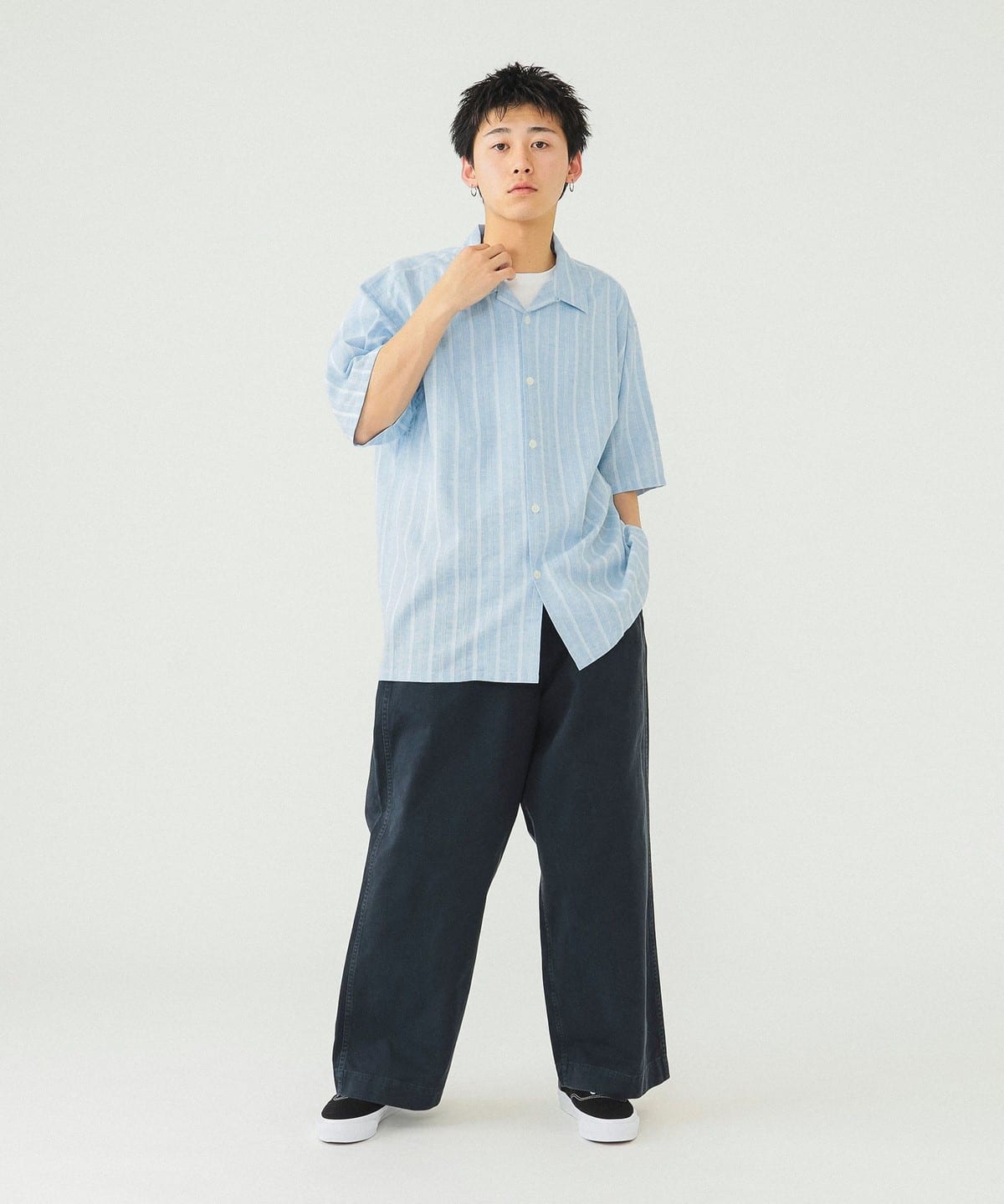 BEAMS（ビームス）ドビー オープンカラー シャツ（シャツ