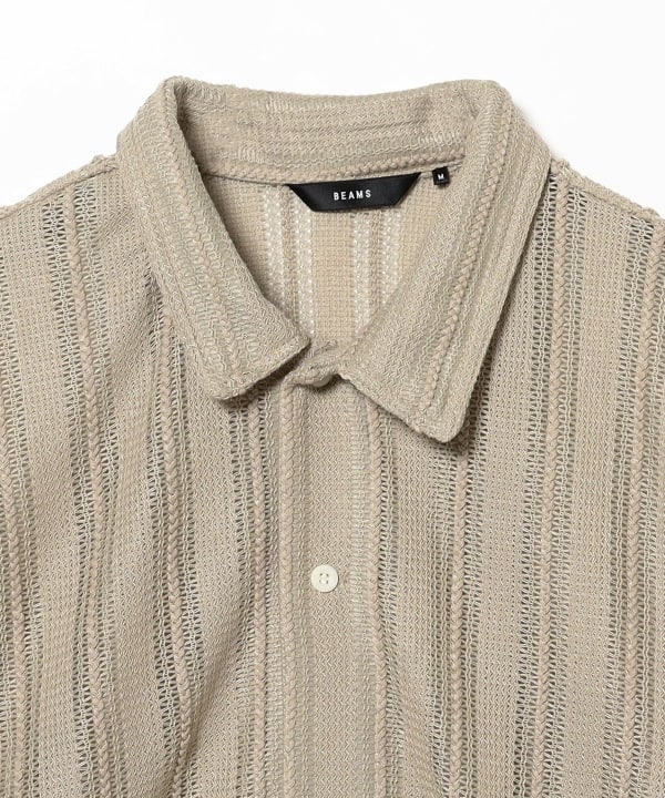 BEAMS（ビームス）メッシュ オープンカラーシャツ（シャツ・ブラウス