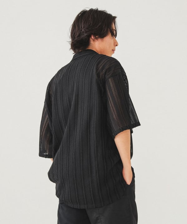 ビームス／ARIES／ボディペイントメッシュトップ BEAMS BEAMS Open Collar Shirt (Shirts, Blouses, Casual